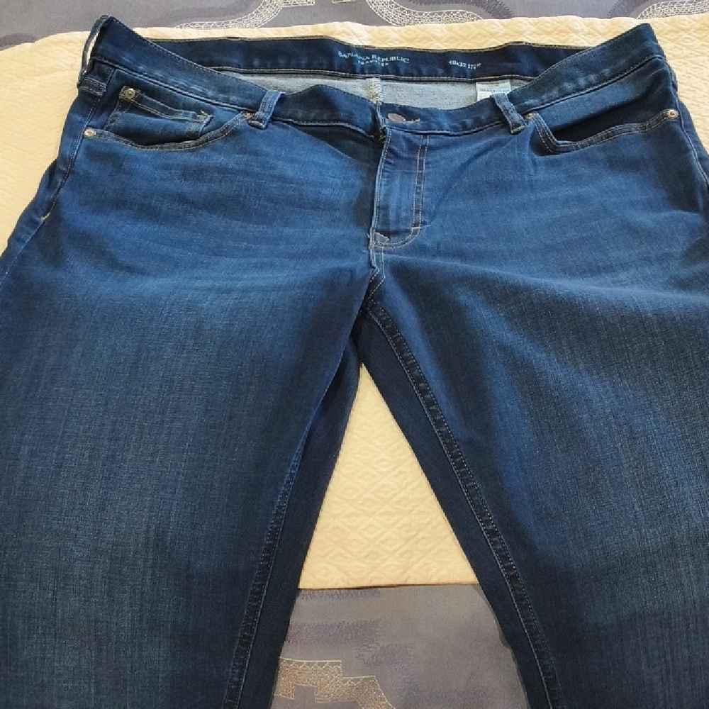 Banana Republic Dark Blue Rinse Slim Luxe Traveler Jean 40W x 32L